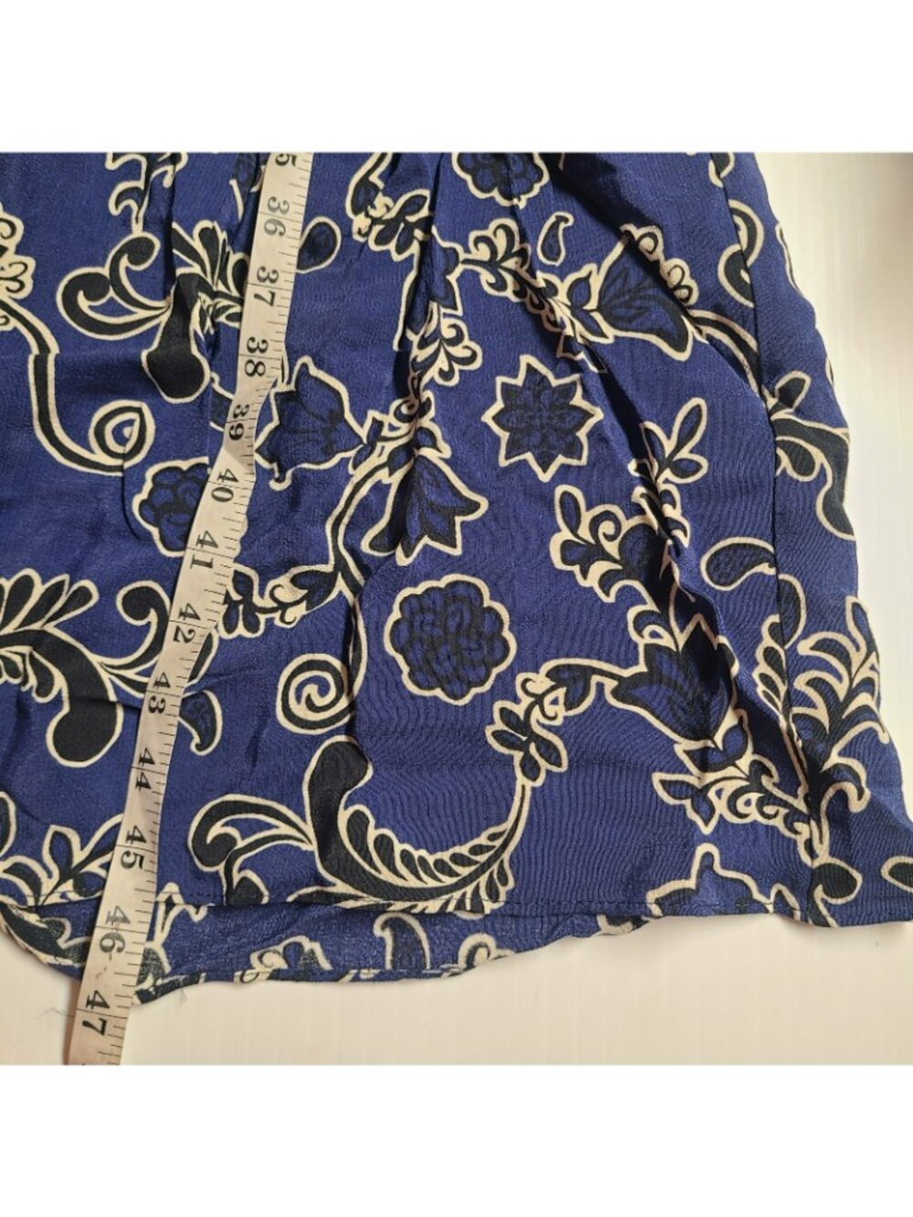 Zara Printed Midi Shirt Dress Navy Blue Floral Dress Size M 3198/041 - Picture 11 of 12